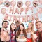 30pcs Pink Rose Gold Birthday Decorations | 3D Mylar Happy Birthday Banner & Confetti Latex Balloons | Party Supplies for Girls, Kids & Women (Rose Gold)